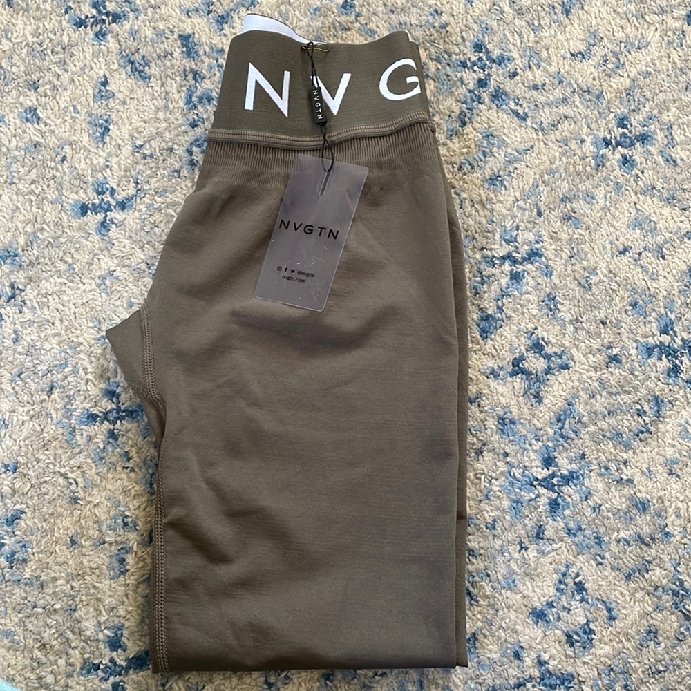 NVGTN leggings, new with tags. Olive green color. Size medium
